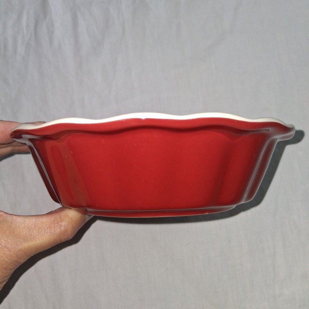 Good Cook Red Ceramic Pie Plate Dish‎ Scalloped Edge 5.5 Inch Oven Safe